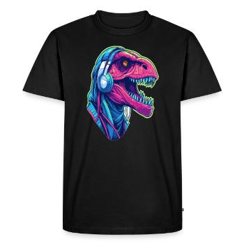 Dnb Rave Dinosaur Party Music Festival - T-shirt Premium bio Homme - noir - Devant - Nico (187cm)