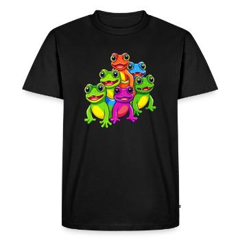 Rainbow Rave Frog Summer Festival Rave - Men's Premium Organic T-Shirt - black - Front - Nico (187cm)