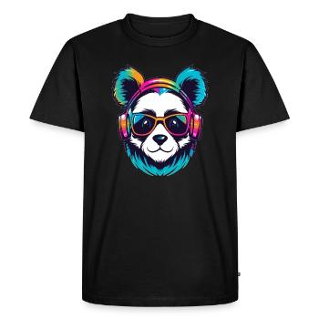 EDM Festival Rainbow Rave Panda - T-shirt Premium bio Homme - noir - Devant - Nico (187cm)