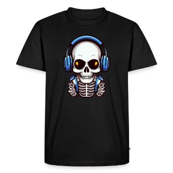 Cute Skull Raver EDM Festival Skeleton Rave - Men's Premium Organic T-Shirt - black - Front - Nico (187cm)