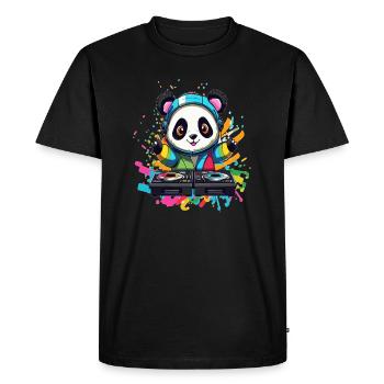 Cute Rave Panda Dj Music Lover Raver - Men's Premium Organic T-Shirt - black - Front - Nico (187cm)