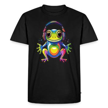Raver Frog Party Summer Festival - Men's Premium Organic T-Shirt - black - Front - Nico (187cm)