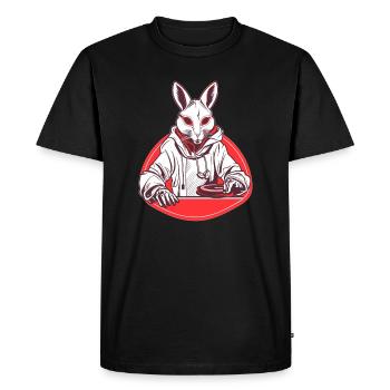 Electronic Music Lover Cyberpunk Rabbit Raver - Men's Premium Organic T-Shirt - black - Front - Nico (187cm)