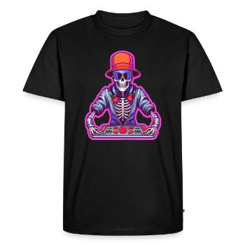 Rave Cyberpunk Skeleton Dj Techno Festival - Men's Premium Organic T-Shirt - black - Front - Nico (187cm)