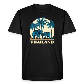 Retro Thaïlande Backpacker Trip Thai Elephant Lover - T-shirt Premium bio Homme - noir - Devant - Nico (187cm)
