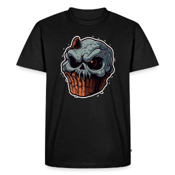 Horreur Halloween Crâne Muffin Costume Halloween - T-shirt Premium bio Homme - noir - Devant - Nico (187cm)