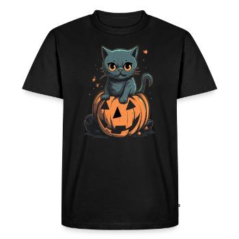 Halloween citrouille chats costume horreur halloween - T-shirt Premium bio Homme - noir - Devant - Nico (187cm)