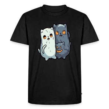 Costume de chat zombie d'Halloween Fantôme d'Halloween - T-shirt Premium bio Homme - noir - Devant - Nico (187cm)