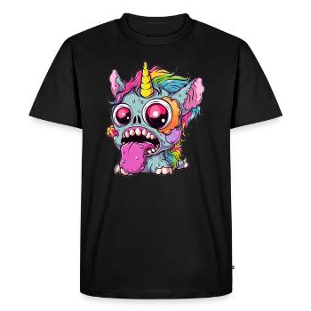 Halloween zombie unicorn costume heavy metal - Men's Premium Organic T-Shirt - black - Front - Nico (187cm)