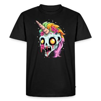 Costume de Licorne Zombie d'Halloween Licorne d'Halloween - T-shirt Premium bio Homme - noir - Devant - Nico (187cm)