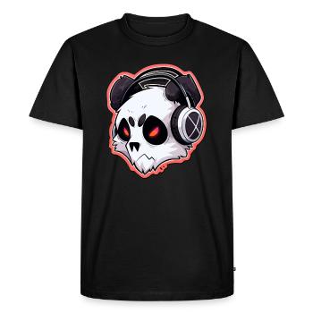 Halloween Panda DJ Techno Fête d'Halloween - T-shirt Premium bio Homme - noir - Devant - Nico (187cm)