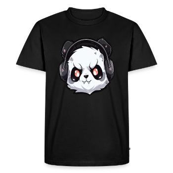 Spooky Halloween Vampire Panda DJ Halloween Rave - Men's Premium Organic T-Shirt - black - Front - Nico (187cm)
