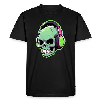 Costume de crâne de DJ d'Halloween Rave d'Halloween - T-shirt Premium bio Homme - noir - Devant - Nico (187cm)