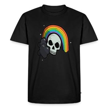 Death Metal Concert Rainbow Skull Heavy Music - T-shirt Premium bio Homme - noir - Devant - Nico (187cm)