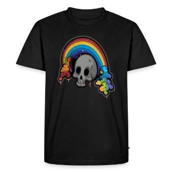 Heavy Metal Rainbow Skull Rock Music Festival - Men's Premium Organic T-Shirt - black - Front - Nico (187cm)