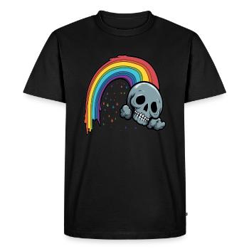 Death Metal Rainbow Skull Funny Rock Festival - Men's Premium Organic T-Shirt - black - Front - Nico (187cm)