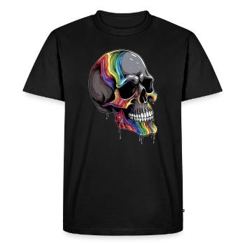 Rainbow Skull Heavy Music Festival - Men's Premium Organic T-Shirt - black - Front - Nico (187cm)