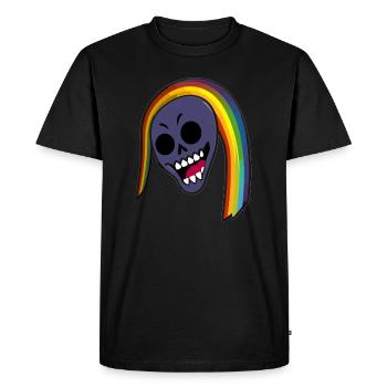 Heavy Music Lover Rainbow Skull Rock Festival - Men's Premium Organic T-Shirt - black - Front - Nico (187cm)