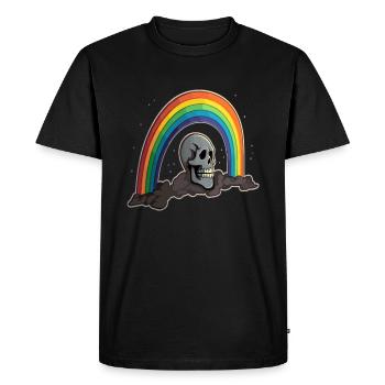 Rainbow Skull Heavy Music Concert - Men's Premium Organic T-Shirt - black - Front - Nico (187cm)