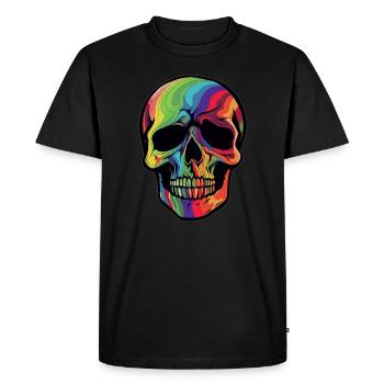 Musique rock Rainbow Skull Heavy Metal Concert - T-shirt Premium bio Homme - noir - Devant - Nico (187cm)