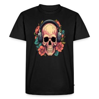 Flora Skull Heavy Metal Festival - T-shirt Premium bio Homme - noir - Devant - Nico (187cm)