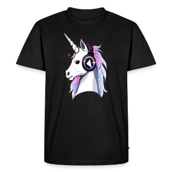 Drum and Bass Festival DJ Unicorn Raver - Men's Premium Organic T-Shirt - black - Front - Nico (187cm)