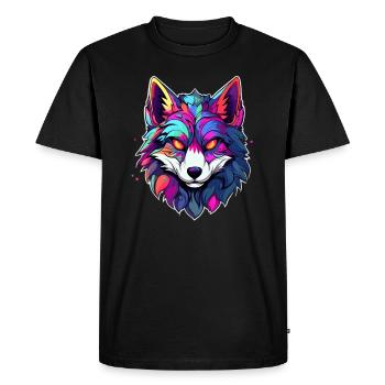 Arty Fox DJ EDM Festival Rave - Men's Premium Organic T-Shirt - black - Front - Nico (187cm)