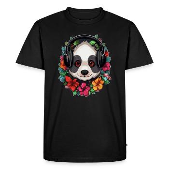 Festival EDM de musique électronique Flora Panda - T-shirt Premium bio Homme - noir - Devant - Nico (187cm)