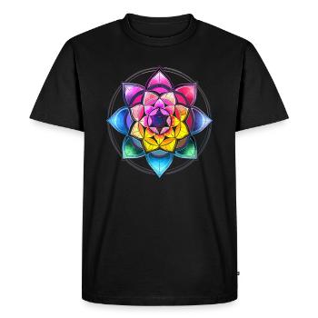 Flower Of Life Sacred Geometry Spiritual - Men's Premium Organic T-Shirt - black - Front - Nico (187cm)