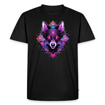 Spiritual Wolf Sacred Geometry - Men's Premium Organic T-Shirt - black - Front - Nico (187cm)