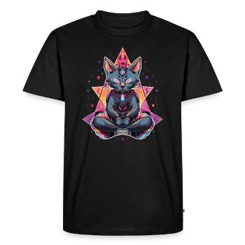 Méditation de la Géométrie Sacrée Yoga Spirituel Katz - T-shirt Premium bio Homme - noir - Devant - Nico (187cm)