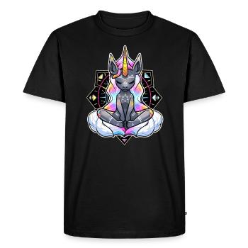 Spiritual Sacred Geometry Meditation Session - Men's Premium Organic T-Shirt - black - Front - Nico (187cm)