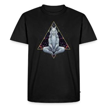 Méditation Spirituelle Cheval Géométrie Sacrée - T-shirt Premium bio Homme - noir - Devant - Nico (187cm)