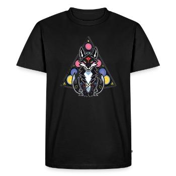 Symboles spirituels Arty Wolf Géométrie sacrée - T-shirt Premium bio Homme - noir - Devant - Nico (187cm)