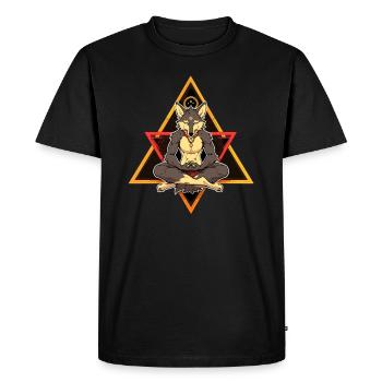 Egypte spirituel Arty loup symboles Géome sacré - T-shirt Premium bio Homme - noir - Devant - Nico (187cm)