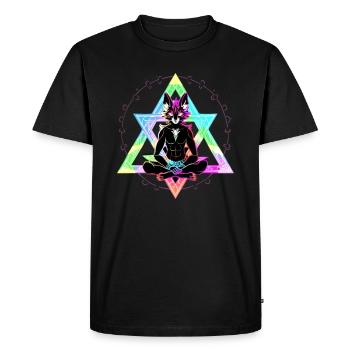 Arty Fox Spiritual Symbols Sacred Geometry - Men's Premium Organic T-Shirt - black - Front - Nico (187cm)