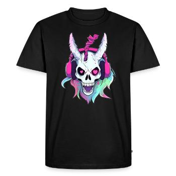 Rave Unicorn EDM Festival DJ - T-shirt Premium bio Homme - noir - Devant - Nico (187cm)