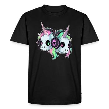 Mignon Licorne DJ EDM Festival - T-shirt Premium bio Homme - noir - Devant - Nico (187cm)