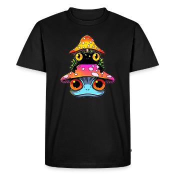 Trippy Frog Art EDM Festival - T-shirt Premium bio Homme - noir - Devant - Nico (187cm)