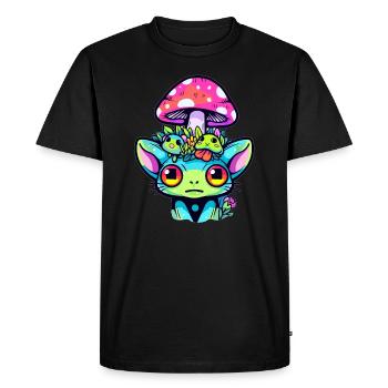 Psychedelic Cat Trippy EDM Festival Rave DJ - Men's Premium Organic T-Shirt - black - Front - Nico (187cm)