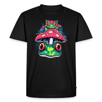 EDM Psychedelic Festival Rave Frog - T-shirt Premium bio Homme - noir - Devant - Nico (187cm)