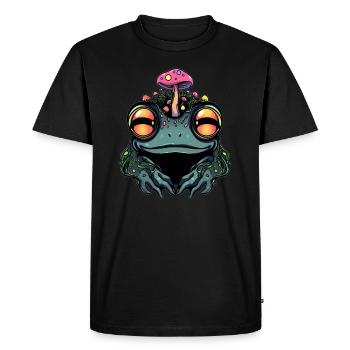 Electronic Music Lover EDM Festival Trippy Frog - Men's Premium Organic T-Shirt - black - Front - Nico (187cm)
