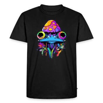 EDM Party Trippy Psychedelic Festival Rave - Men's Premium Organic T-Shirt - black - Front - Nico (187cm)