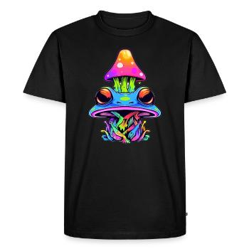 Champignon psychédélique EDM Festival Rave - T-shirt Premium bio Homme - noir - Devant - Nico (187cm)