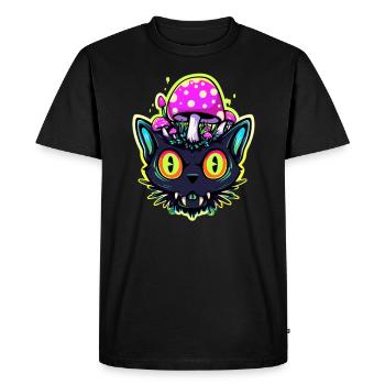 EDM Psychedelic Mushroom Art Trippy Rave - Men's Premium Organic T-Shirt - black - Front - Nico (187cm)