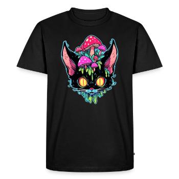 Trippy Festival Art Psychedelic Mushroom Rave - Men's Premium Organic T-Shirt - black - Front - Nico (187cm)
