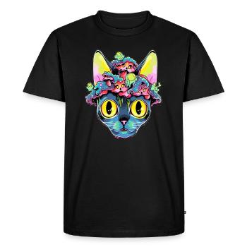 Trippy Psychedelic Festival EDM Rave - T-shirt Premium bio Homme - noir - Devant - Nico (187cm)