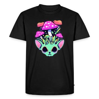 Electronic Music Psychedelic Mushroom Rave - Men's Premium Organic T-Shirt - black - Front - Nico (187cm)