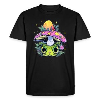 Trippy Psychedelic Mushroom EDM Party - Men's Premium Organic T-Shirt - black - Front - Nico (187cm)