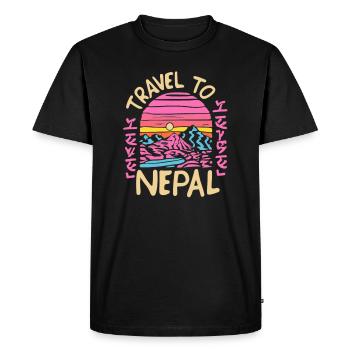 Hiker Nepalese Culture Lover Travel to Nepal - Men's Premium Organic T-Shirt - black - Front - Nico (187cm)